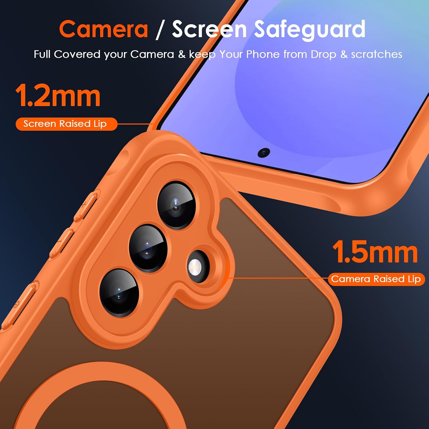 Thumbnail 6 de iVoler Cover Magnetica per Samsung Galaxy A57 5G con Pellicole Protettive e Corpo Opaco, Custodia MagSafe Traslucida Arancione