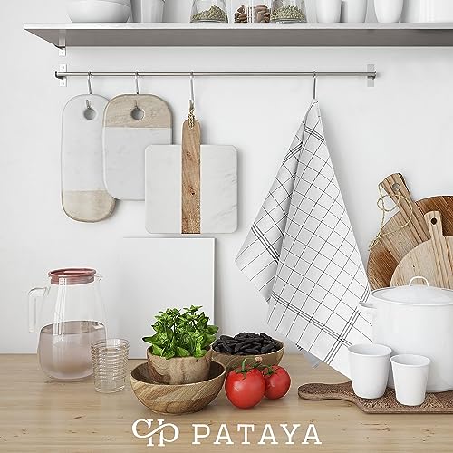Detalle de Pataya Torchons de Cuisine – Lot de 10 Anthracite 50x70 cm, 100% coton, certifiés Oeko-Tex