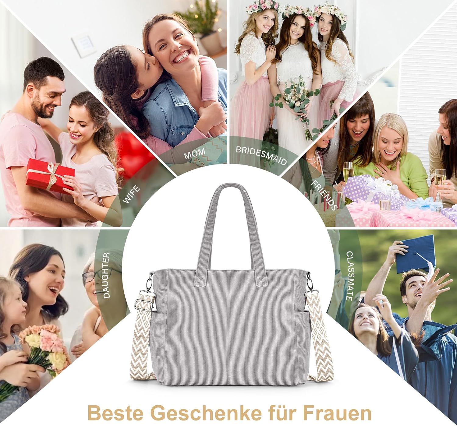 Thumbnail 6 de oscaurt Cord Tote Bag Shopper Tasche Damen