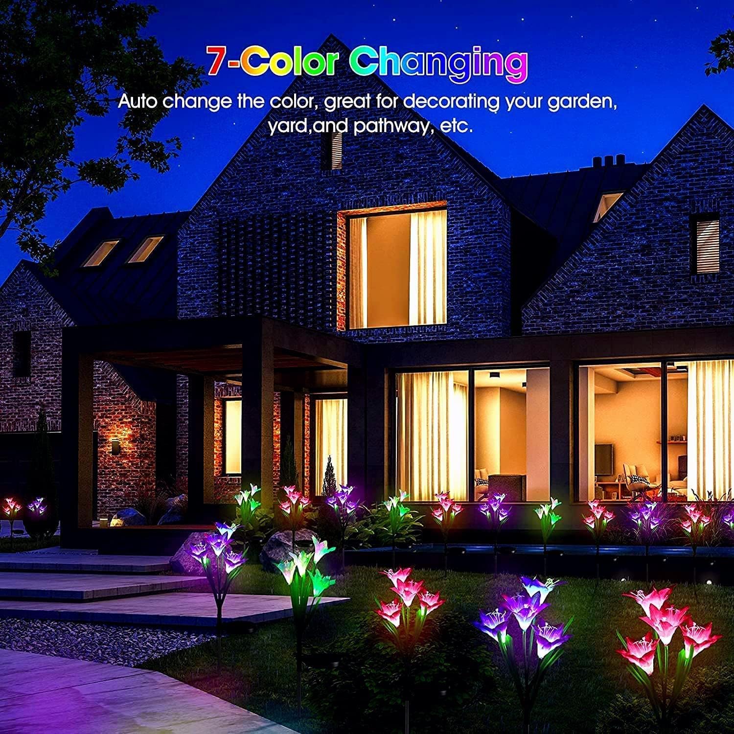 Thumbnail 2 de SOLARBABY Luci solari Giardino esterno Multicolore: fiore gigante con 7 colori e design flessibile