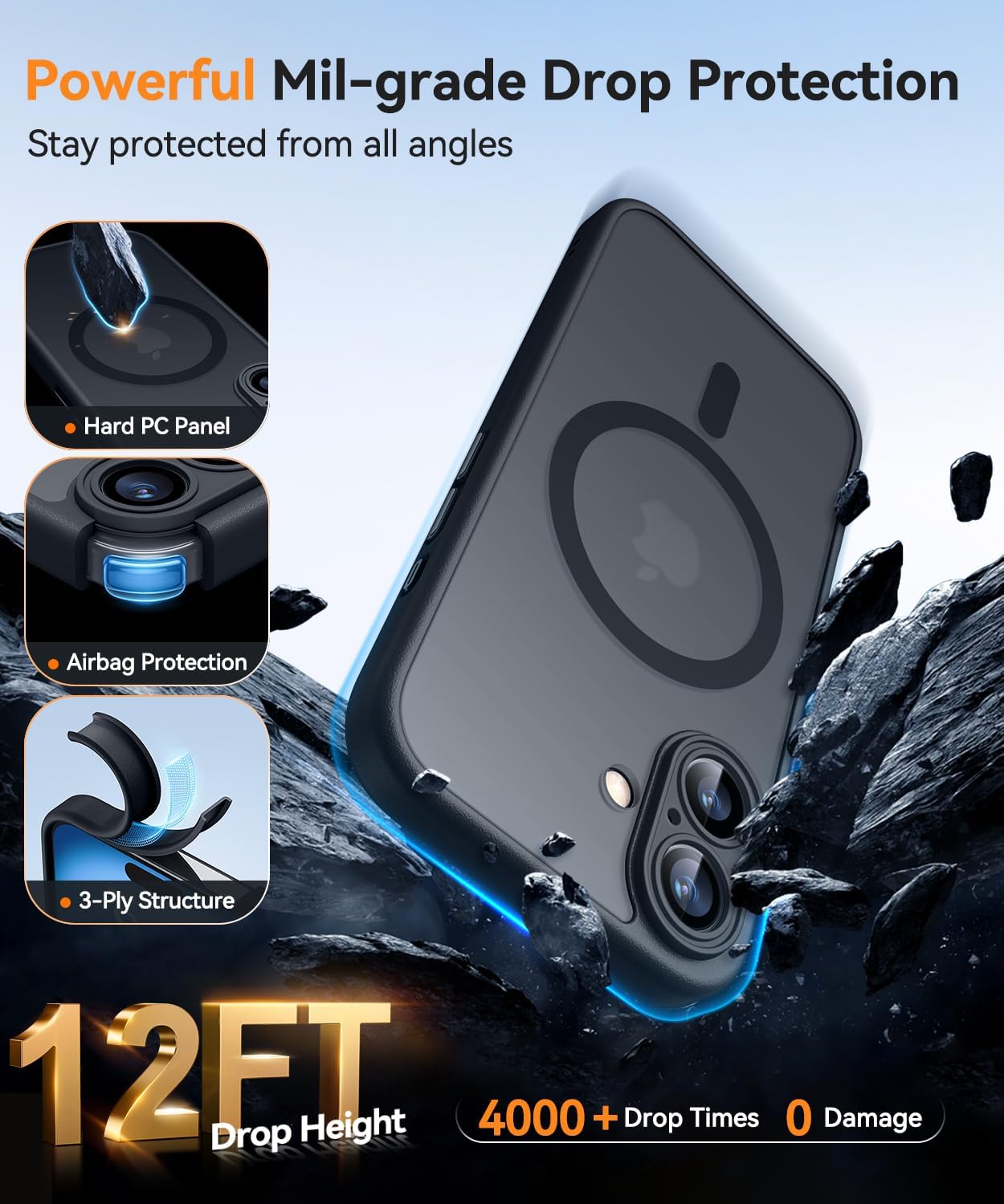 Thumbnail 5 de CANSHN Magnetic iPhone 16 Case 6.1" — Translucent Matte