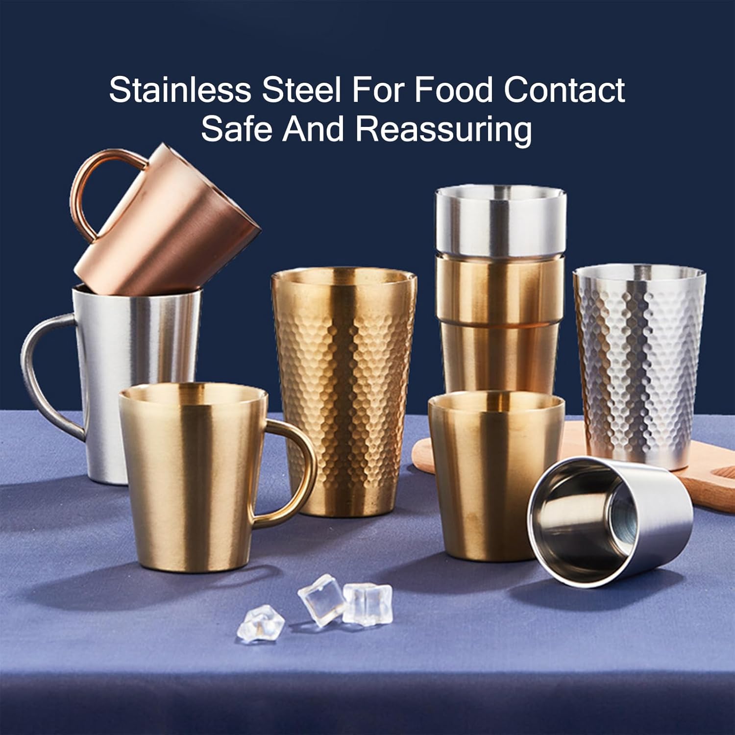 Thumbnail 5 de Edelstahl-Becher (Set 5) für Bier & mehr, doppelwandig, 175 ml – silbrig