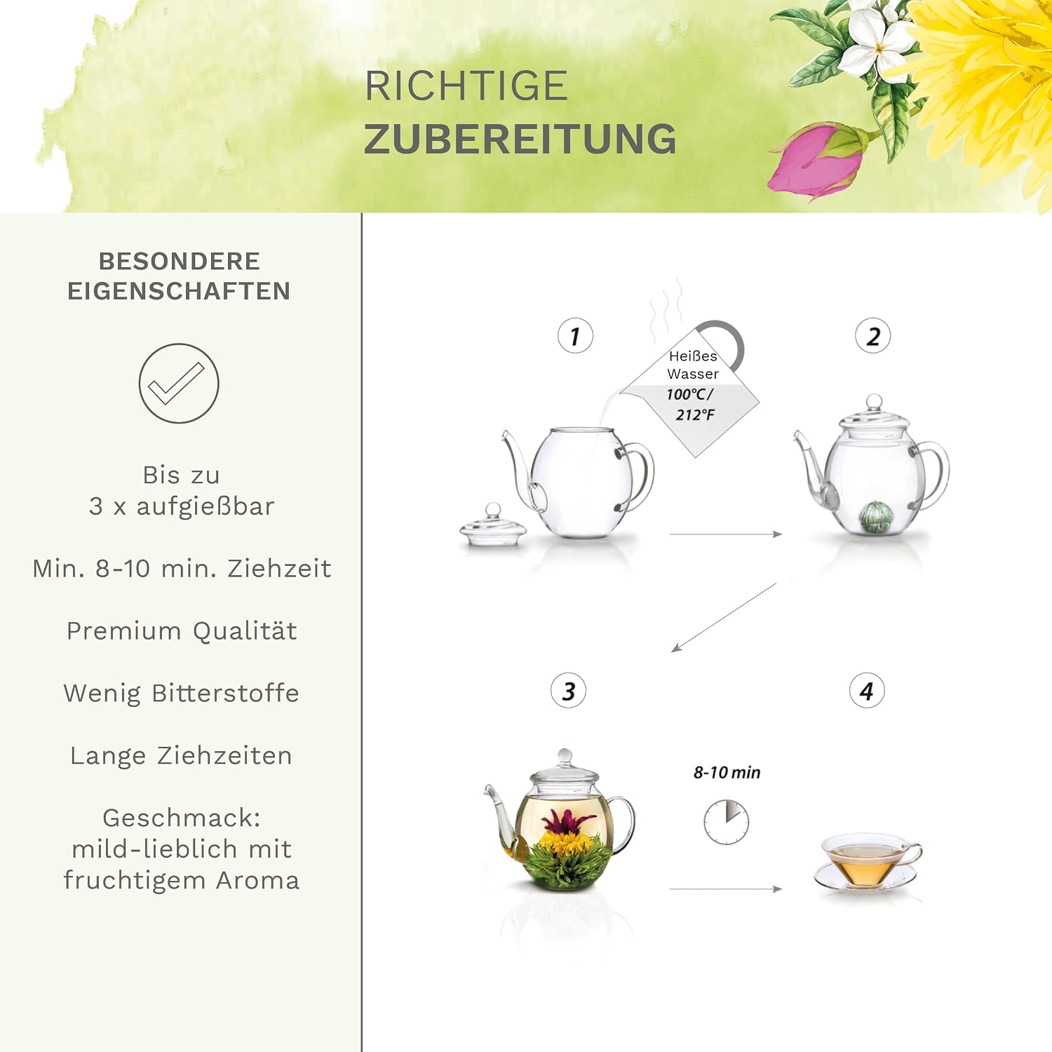Thumbnail 4 de Creano Teeblumen Geschenkset Flower Erblühtee
