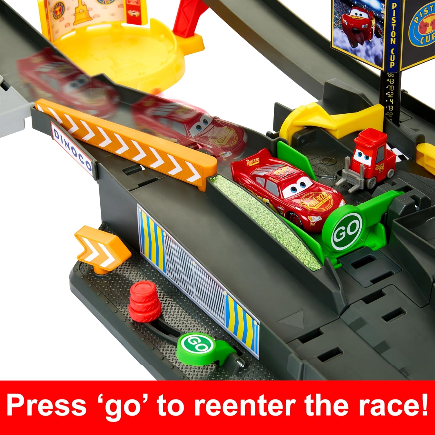 Detalle de Mattel Disney Pixar Cars Piston Cup Action Speedway Track Set with 1:55 Lightning McQueen Die-Cast (Amazon Exclusive)