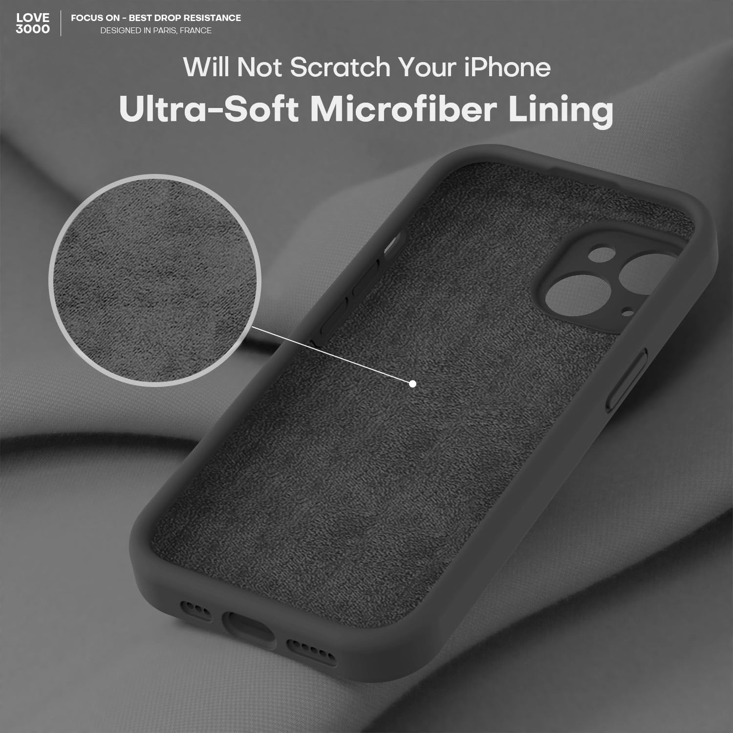 Thumbnail 4 de LOVE 3000 LO2175 iPhone 14 Case, 3.0mm Silicone with Microfiber Lining
