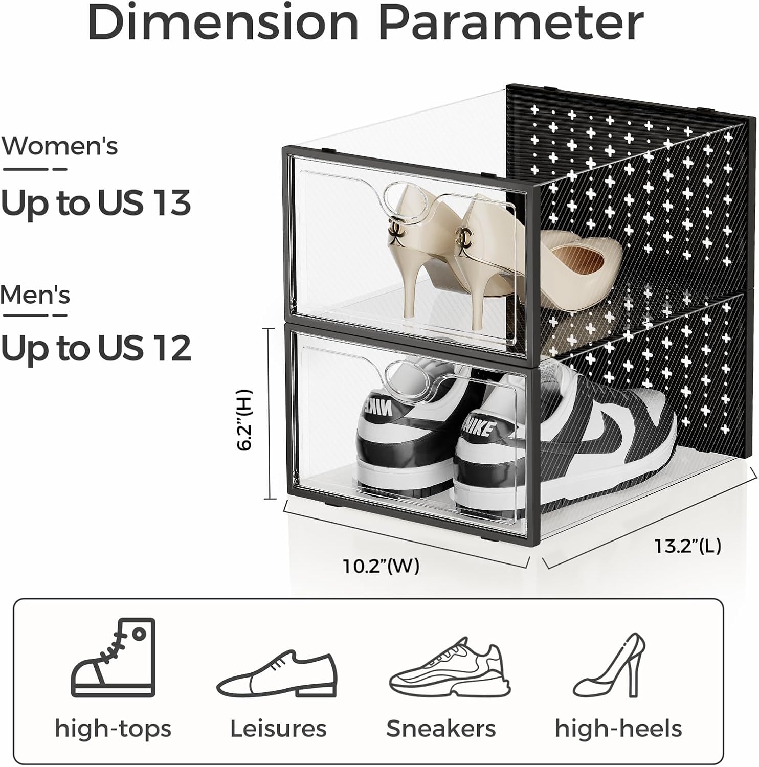 Detalle de Pinkpum Shoe Storage Boxes, 15-Pack