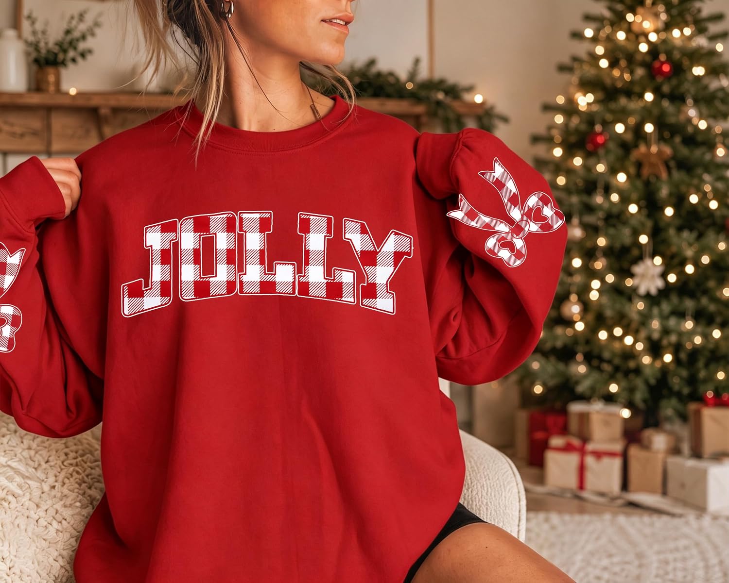 Detalle 2 de MAXIMGR Women's Christmas Sweatshirt, Long Sleeve