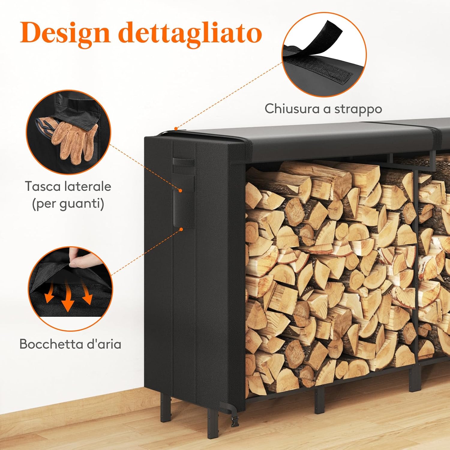 Detalle de Lifewit Portalegna da Interno/Esterno 243,8×58,5×122 cm con Copertura Impermeabile