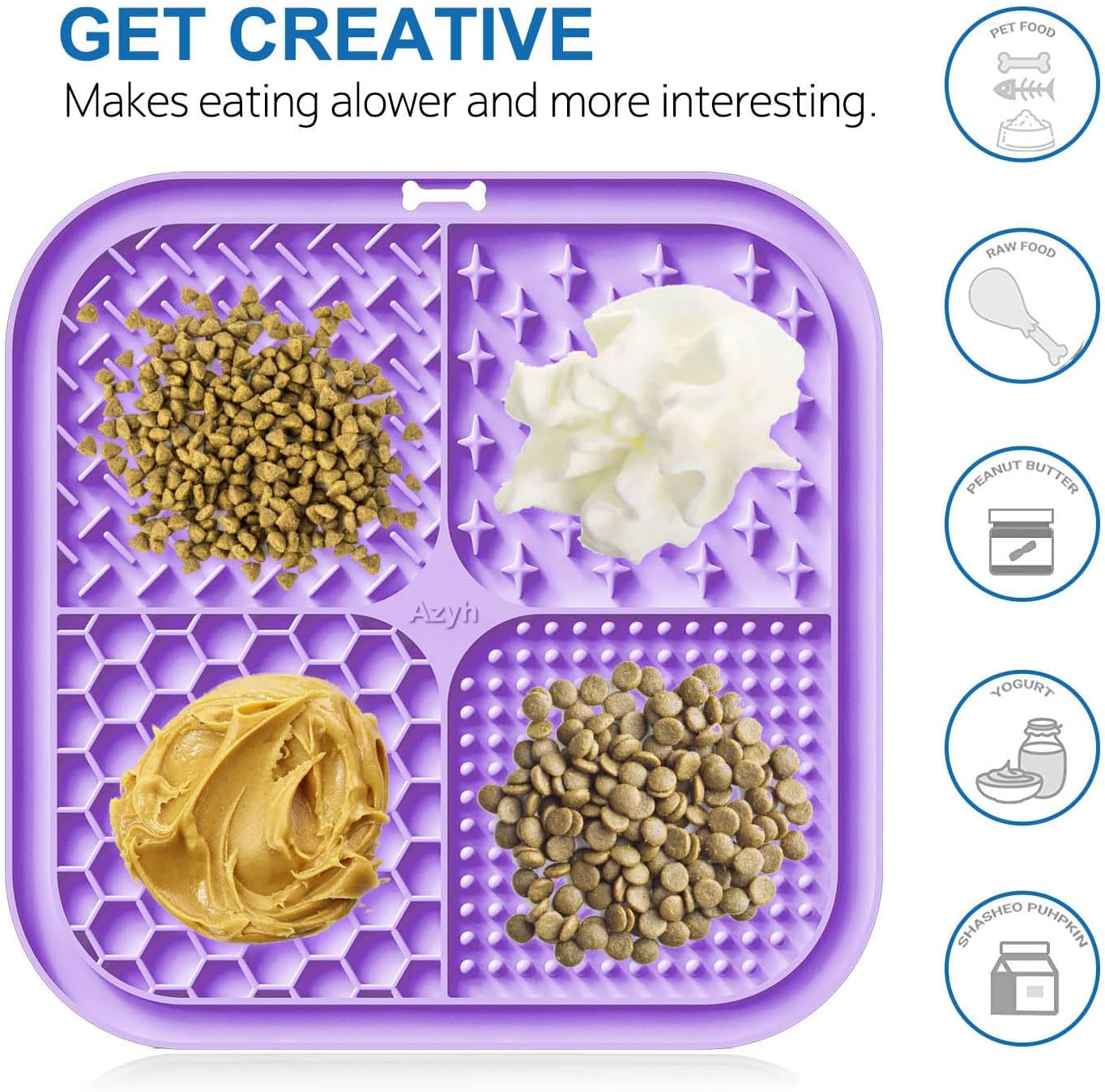 Detalle de Azyh Licking Mats Slow Feeder 20 x 20 cm