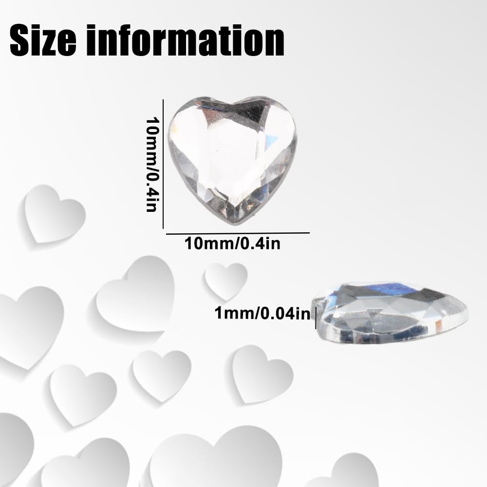 Thumbnail 1 de Acryl-Diamant-Herzen (transparent) – 1000 Stück, 10 mm zum Basteln & Dekorieren