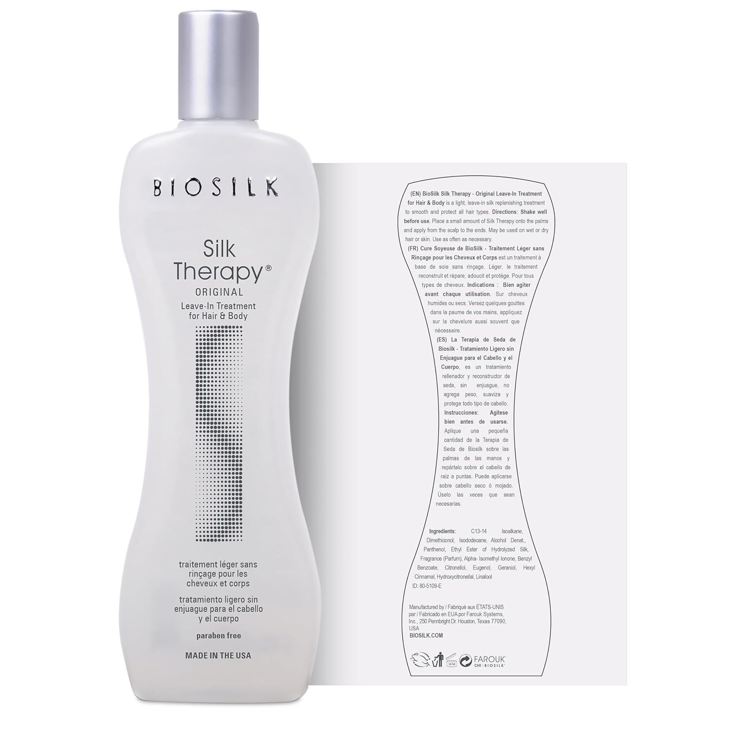 Detalle 1 de BioSilk Silk Therapy Original BSST2A Leave-In Hair Treatment, 2.26 Oz
