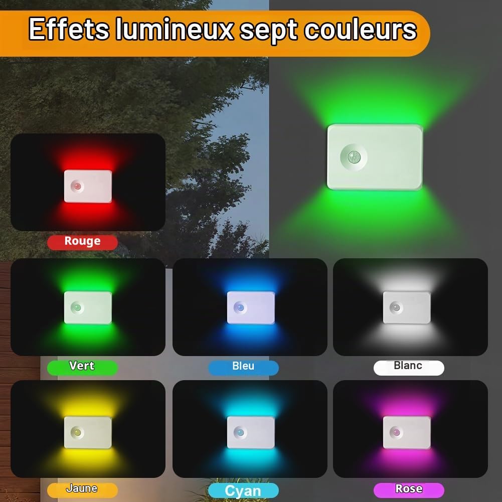 Detalle de AUAUY 5497978 trapverlichting met bewegingssensor, RGB en USB-C