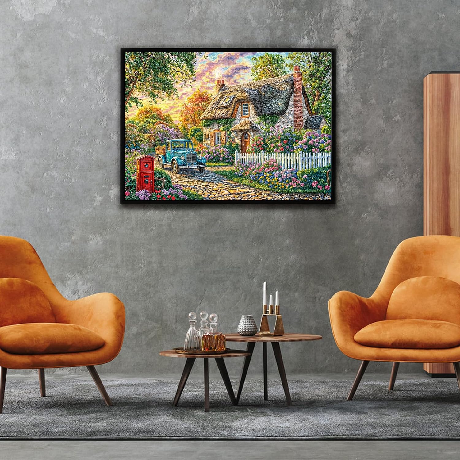 Detalle 2 de TangComplete Puzzle 1000 Teile – Farbintensive Blumen- und Zimmermotiv-Puzzles für Erwachsene und Kinder ab 14