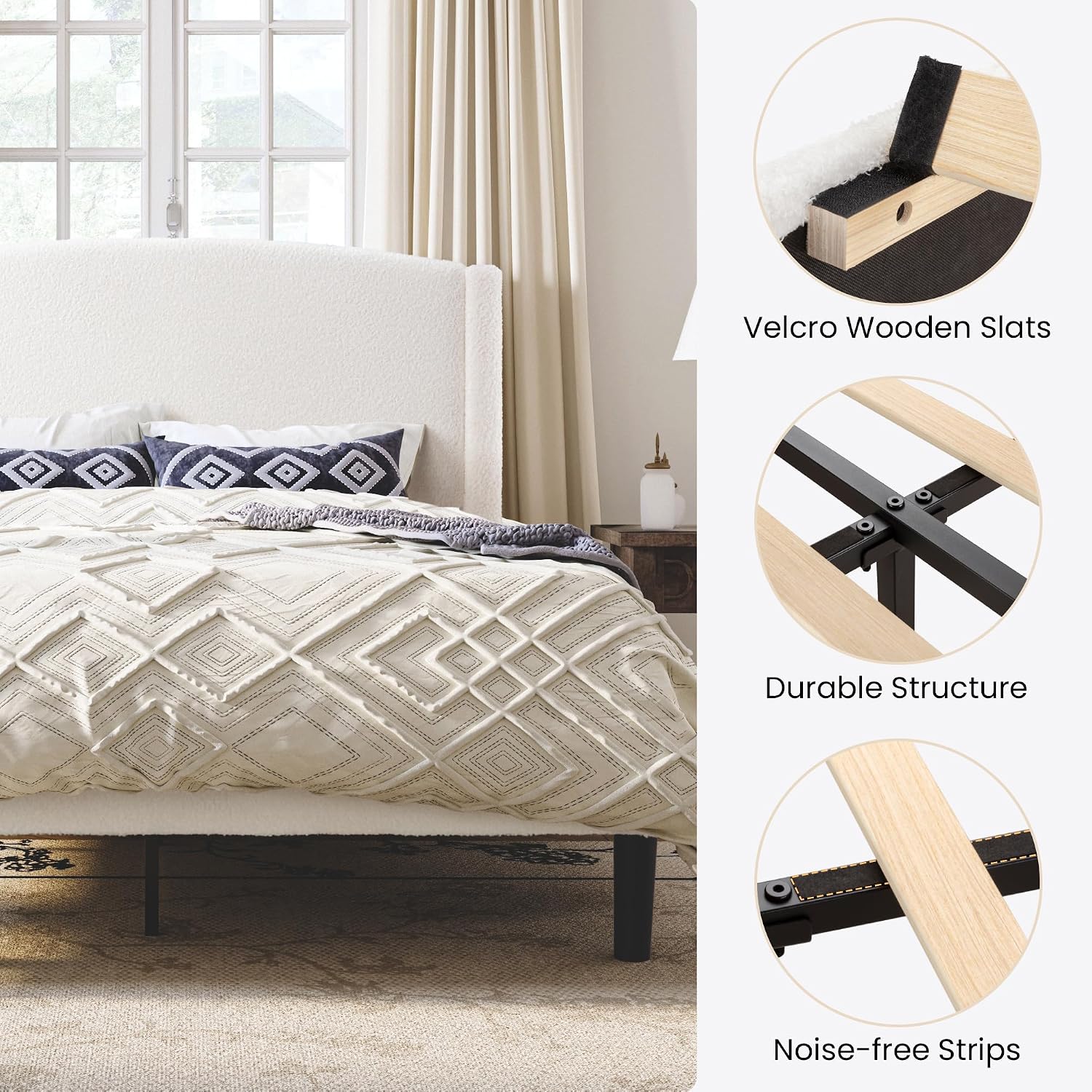 Detalle de SHA CERLIN Bed Frame, Full Size