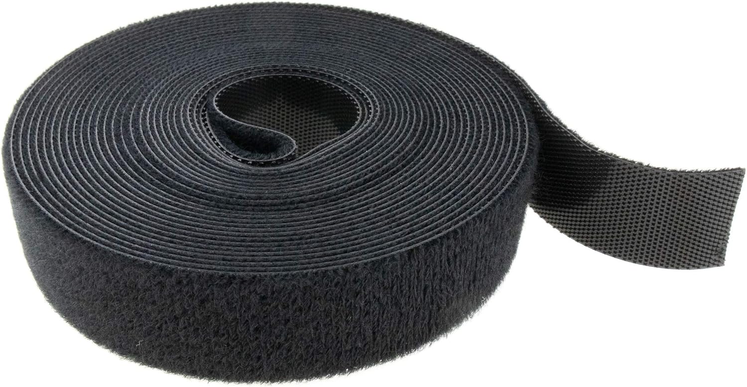 Detalle de Klett-Kabelbinder 20 mm x 10 m – Klettband für Kabel, zuschneidbar, Schwarz