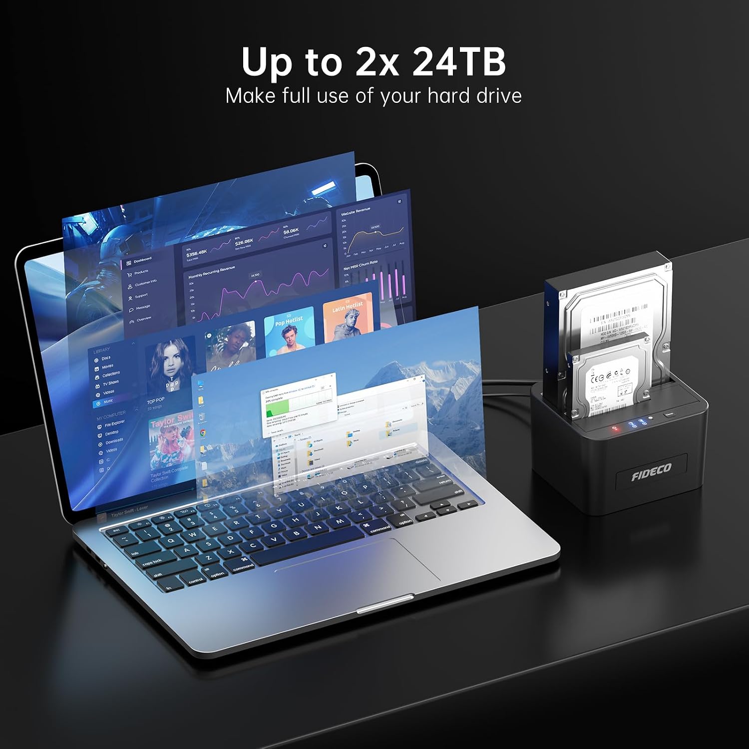 Thumbnail 4 de FIDECO HDD Docking Station Dual Bay