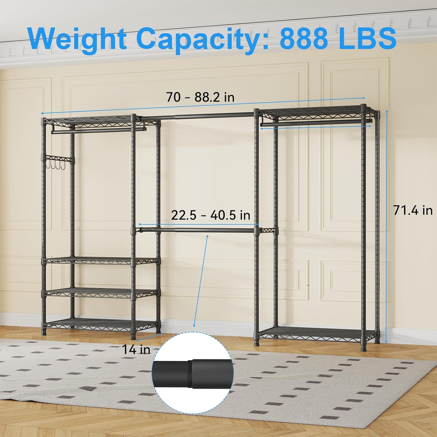 Thumbnail 2 de Ulif E1 Heavy Duty Garment Rack 71.4
