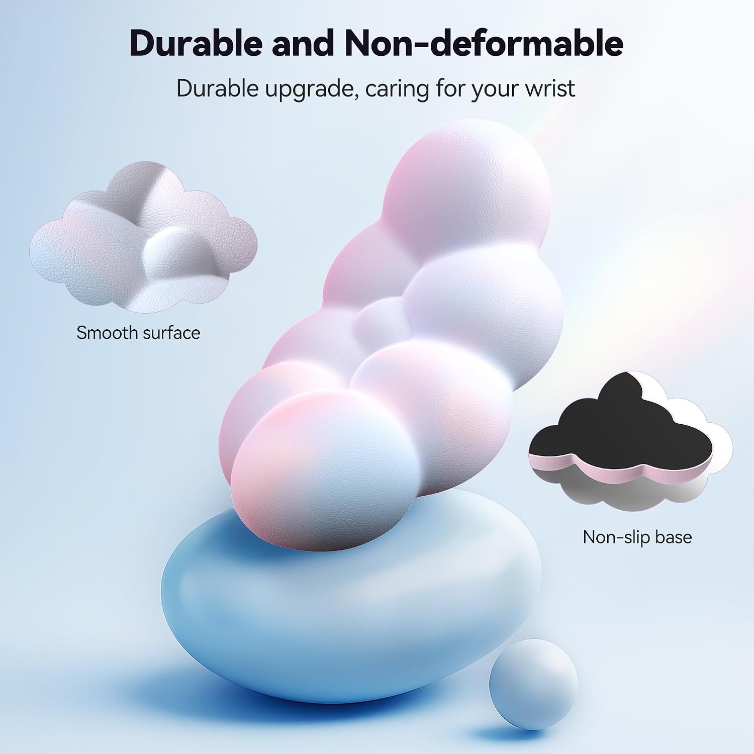 Detalle 2 de TECKNET Cloud Wrist Rest Set 80D Memory Foam
