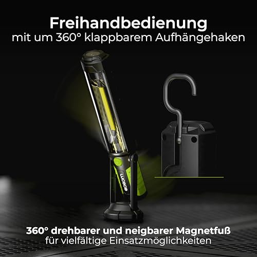 Thumbnail 2 de Luceco Linterna LED Inclinable con Power Bank USB, 2 Modos de Luz, Recargable, Luz de Inspección, Negro, IK05, 5W, 450lm, 6500K, LILT45T65