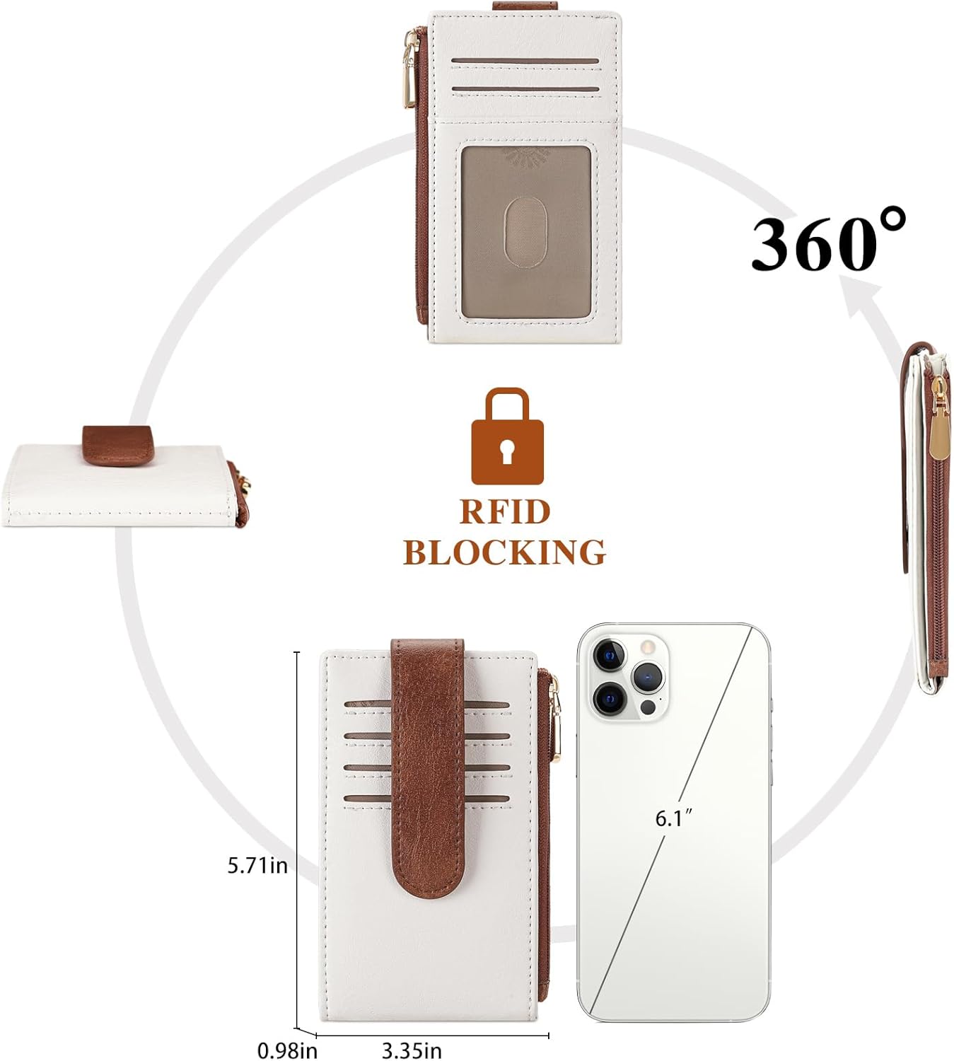 Thumbnail 2 de FALAN MULE Geldbörse Damen – Kleine RFID-Brieftasche mit 14 Kartenfächern, Münzfach und ID-Fenster aus Mikrofaserleder