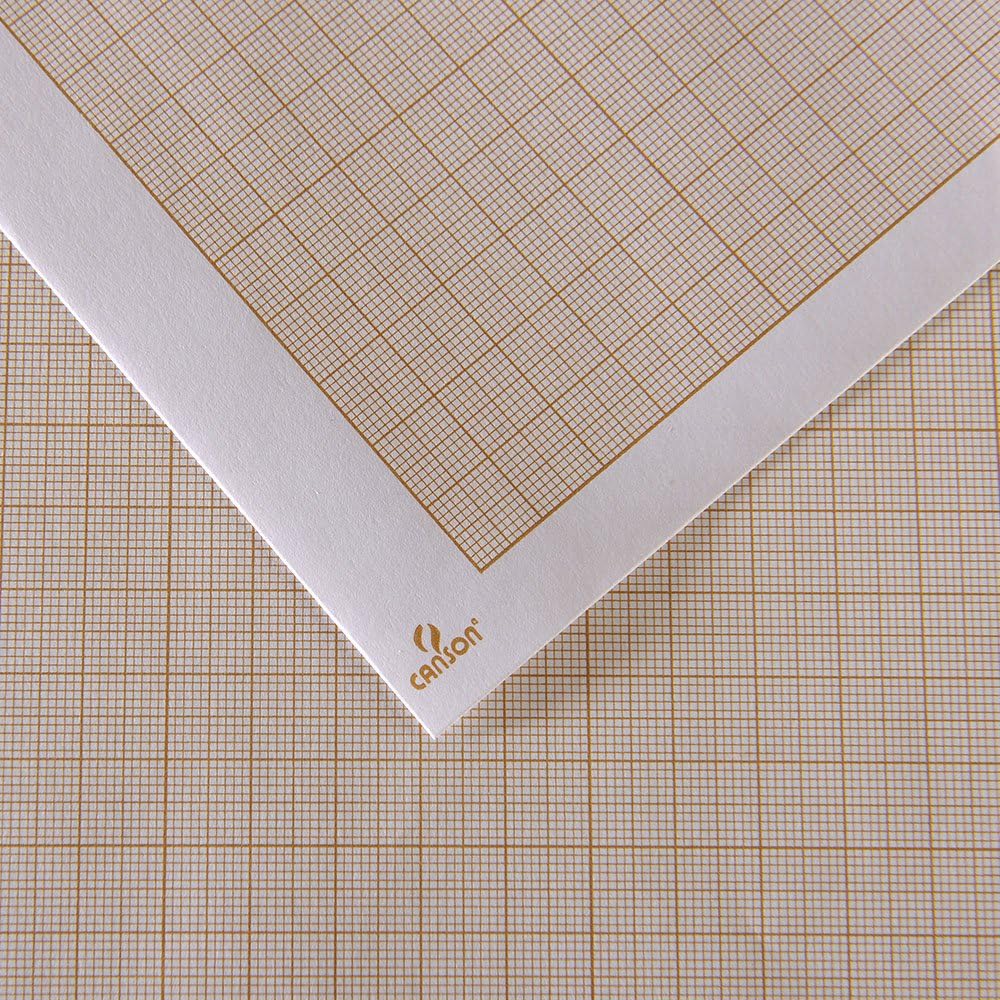 Thumbnail 1 de CANSON Bloc de papier millimétré A4 90 g, 50 feuilles, réglure 180 x 280 mm — sepia