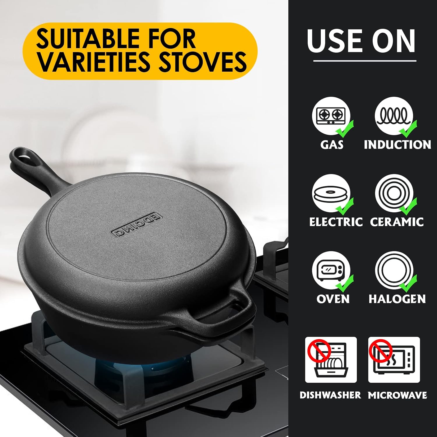 Thumbnail 5 de EDGING CASTING 2-in-1 Cast Iron Dutch Oven 3 QT