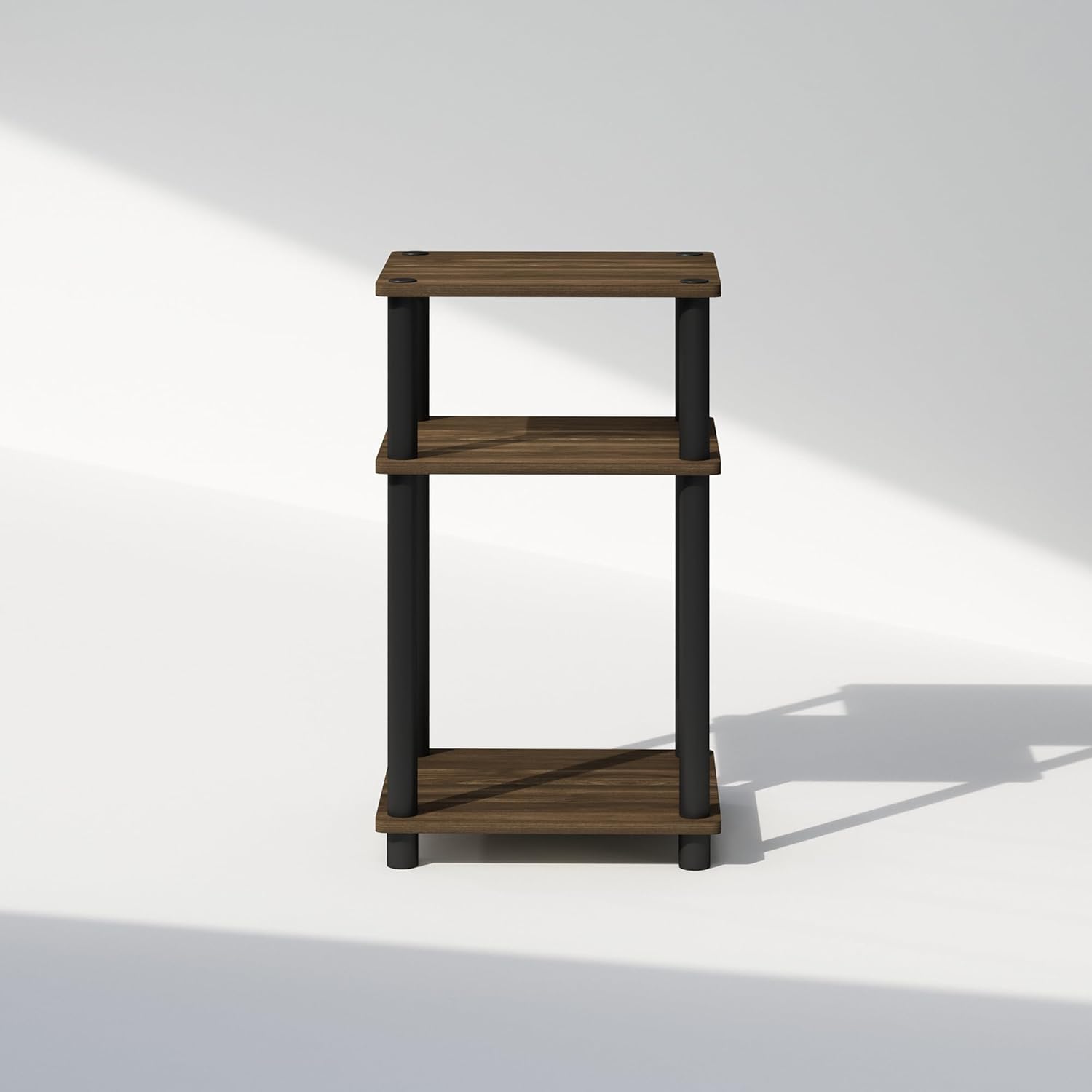 Thumbnail 6 de Furinno Just 3-Tier Turn-N-Tube Open Storage Nightstand (1-Pack) in Columbia Walnut/Black