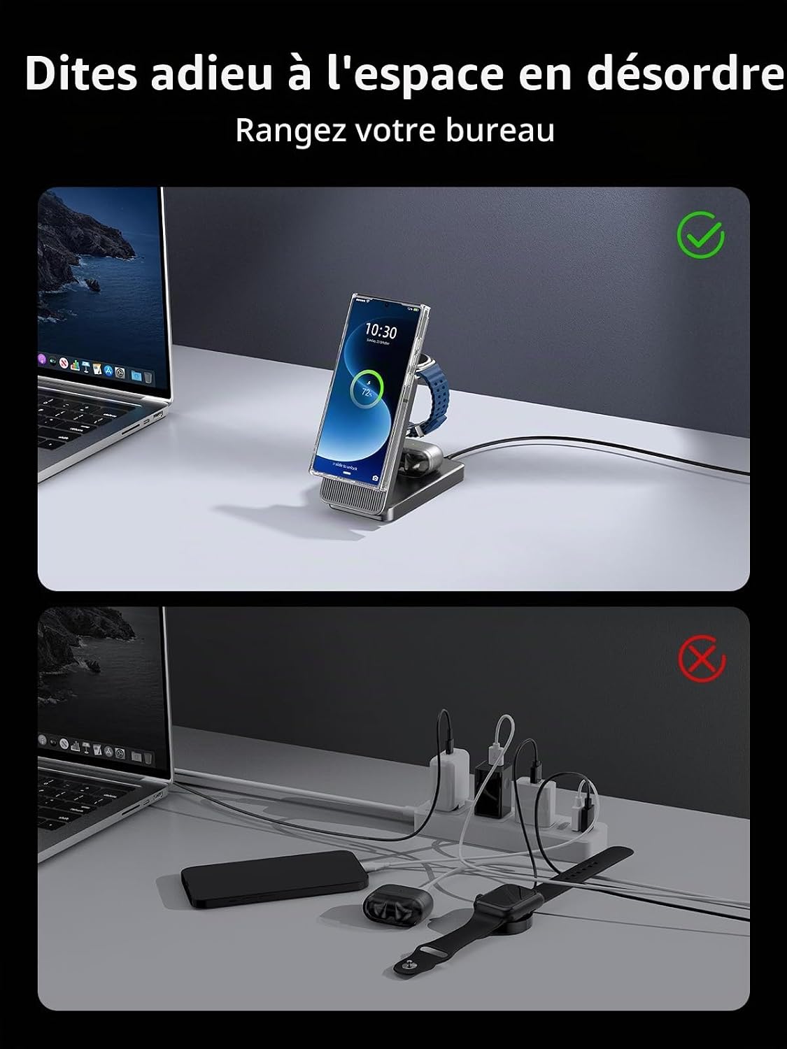 Thumbnail 6 de Chargeur Magnétique Induction 3-en-1 pour Samsung Galaxy S26 Ultra / Z Fold7 / Z Flip7 – Pliable