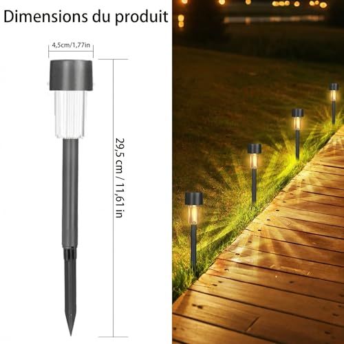 Thumbnail 4 de Hqynss Lampes Solaires Extérieur Jardin – Lot de 12, IP65, Éclairage Blanc Chaud 3000K