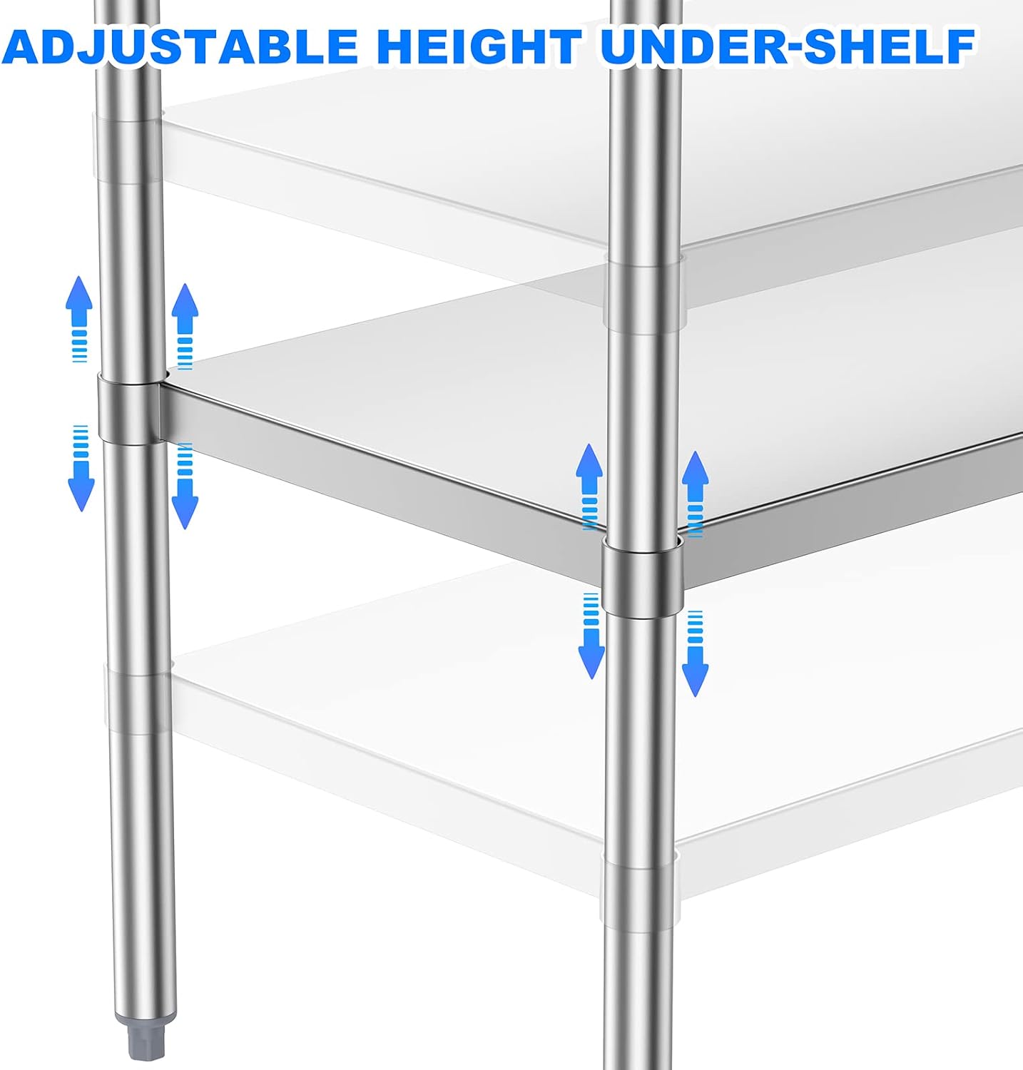 Thumbnail 2 de Atronor AT301 Stainless Steel Prep Table, 24 x 48 Inches, Adjustable Shelf