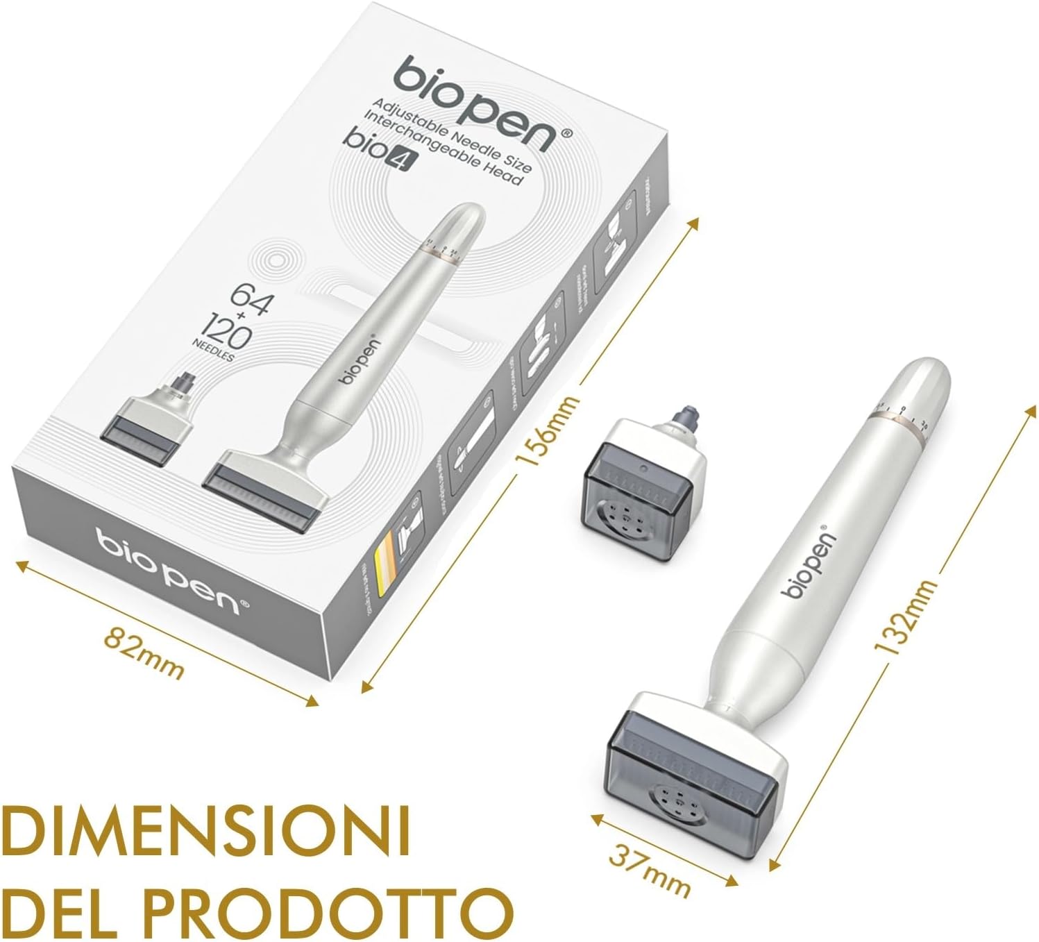 Thumbnail 6 de Derma Stamp Regolabile 0-3 mm con 120 + 64 aghi in titanio – Crescita capelli, barba e viso