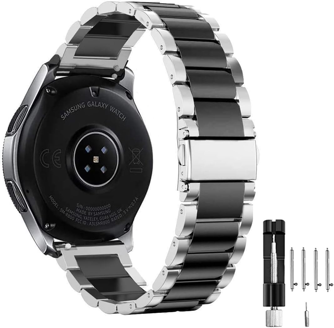 Detalle de MUENShop 20mm Stainless Steel Watch Strap for Samsung Galaxy Watch 3 (41mm) and Similar 42mm Models