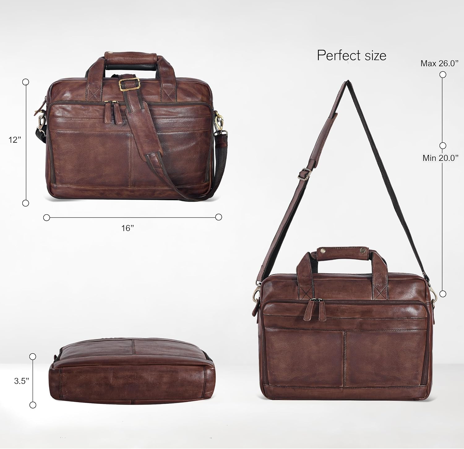 Thumbnail 4 de Oak Leathers Messenger Bag for Men and Women – Handcrafted Laptop Briefcase