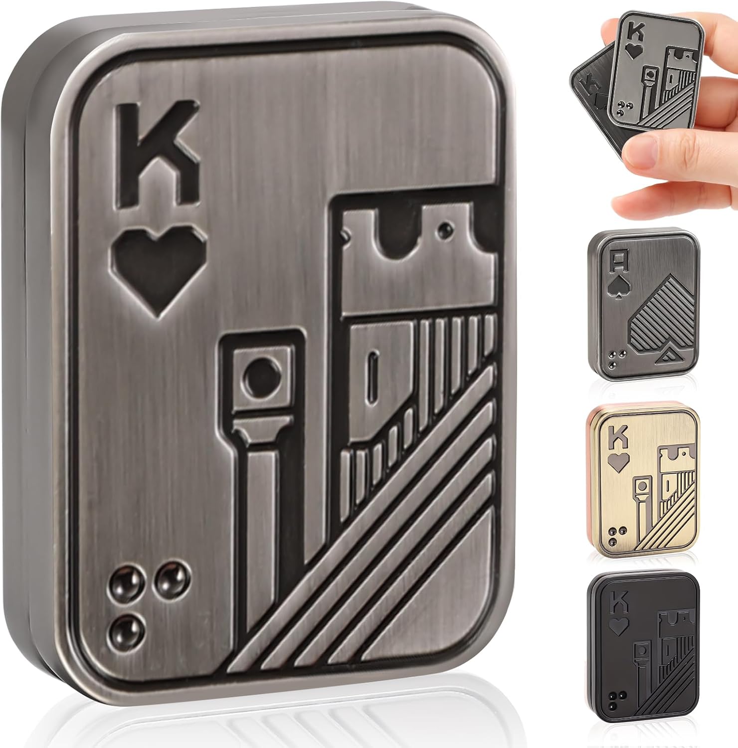 Thumbnail 6 de Bufccy Fidget Slider Metal Poker Push Card (Silver A) — magnetic hand spinner for adults