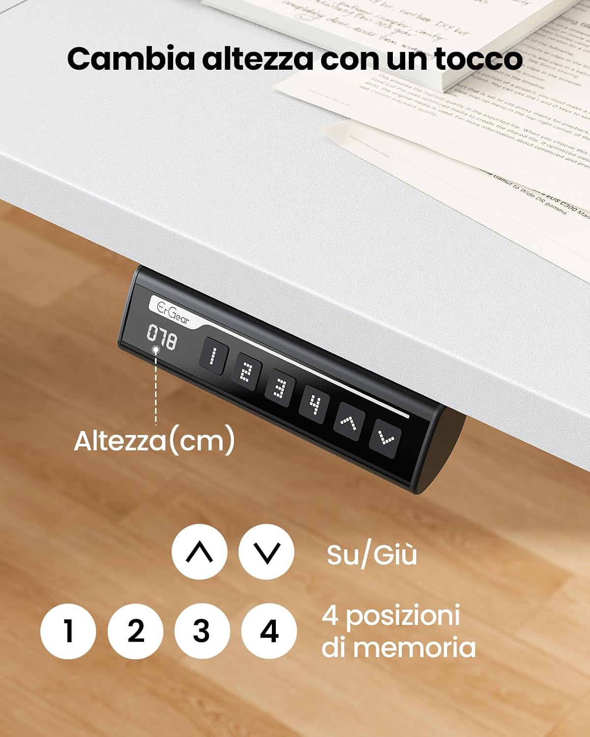 Detalle 2 de ErGear Scrivania Regolabile 140x70 cm