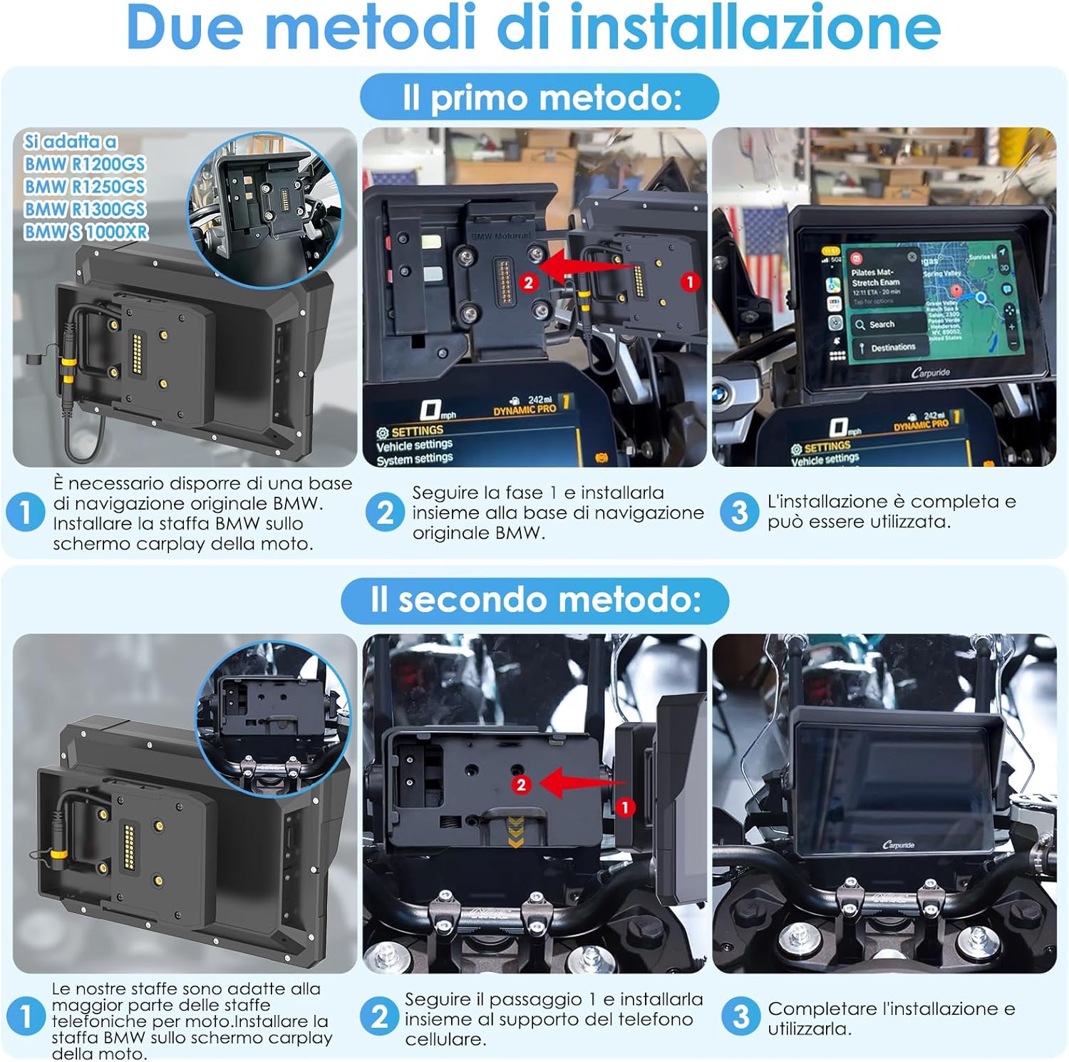 Thumbnail 4 de Carpuride W702B 7" Motorcycle CarPlay Screen