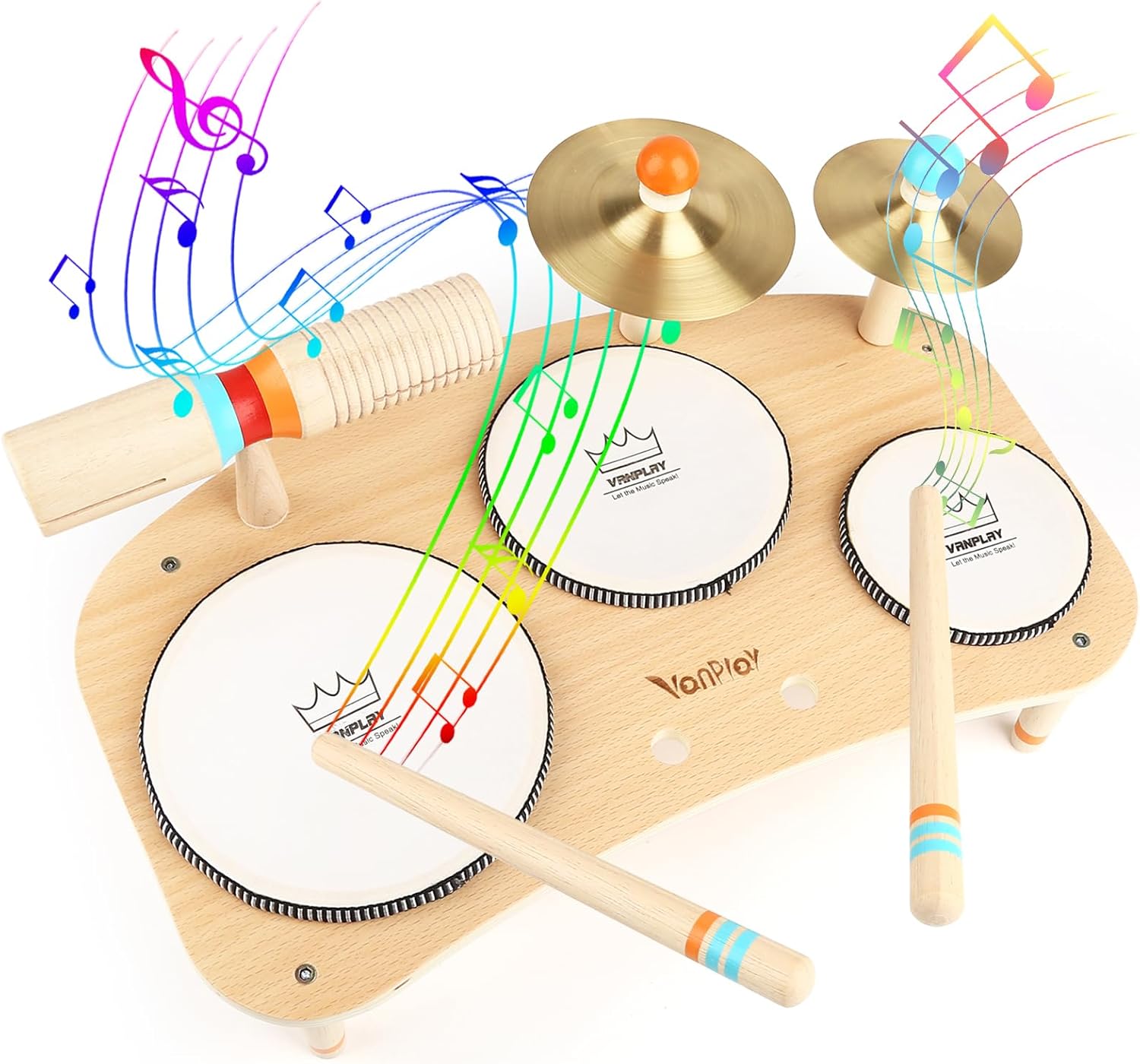 Thumbnail 6 de Vanplay Giocattoli Bambino strumenti musicali per bambini: tamburo in legno 9 in 1