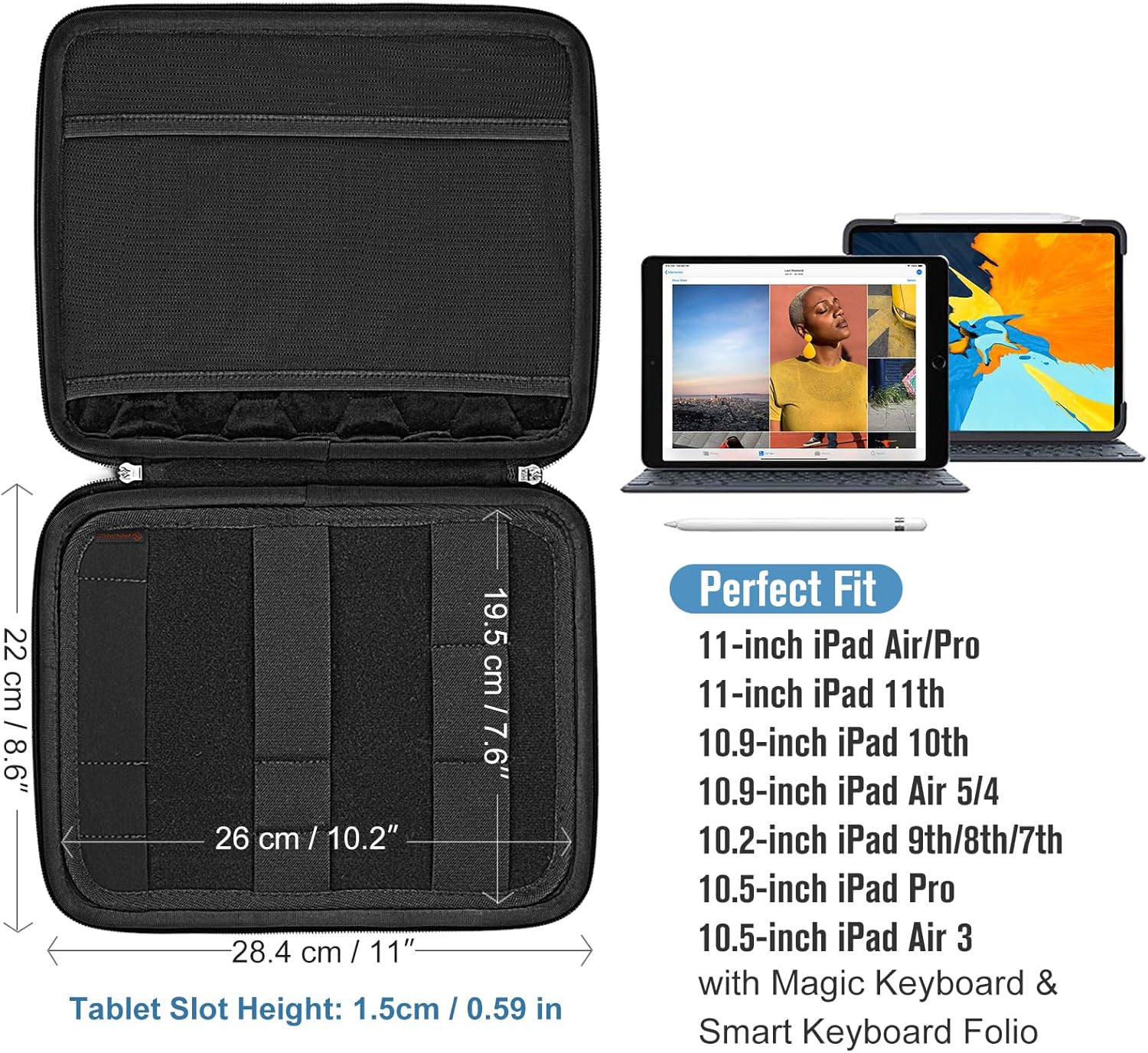Thumbnail 1 de FINTIE FINPAC Tasche Hülle für 11 Zoll iPad Air/Pro & weitere Tablets – mit Organizer für Zubehör