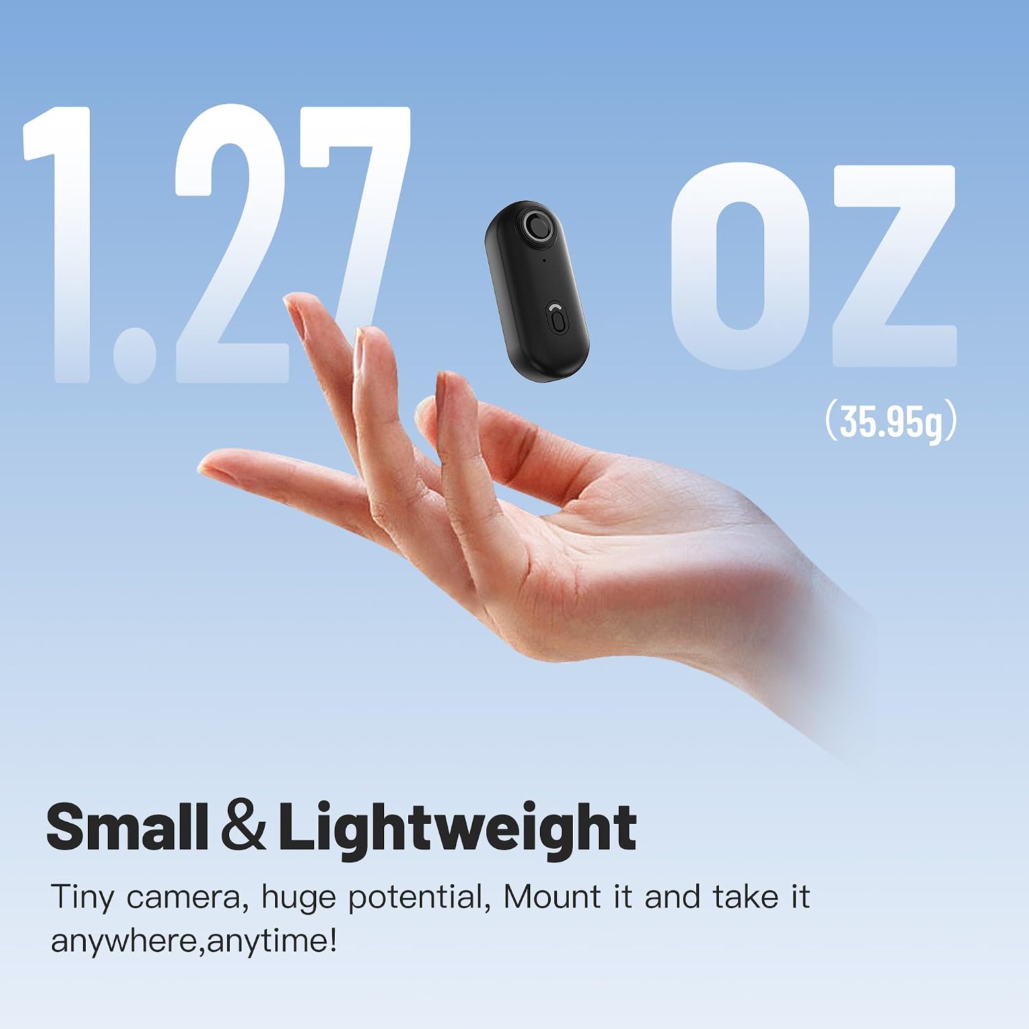 Detalle de Meoilkolnm 4K 128GB Mini Body Camera (Thumb Size) with Magnetic Pendant & 360° Clip, Black