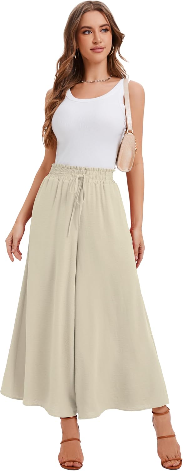 Thumbnail 3 de WUWUSKY Women's Elasticated High Waist Palazzo Trousers