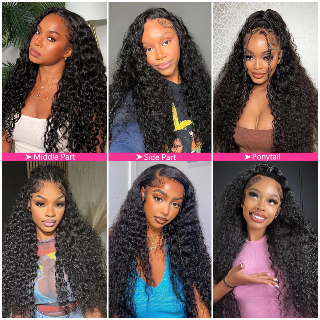 Thumbnail 5 de NUEAHWO Water Wave Lace Front Wig 13x6