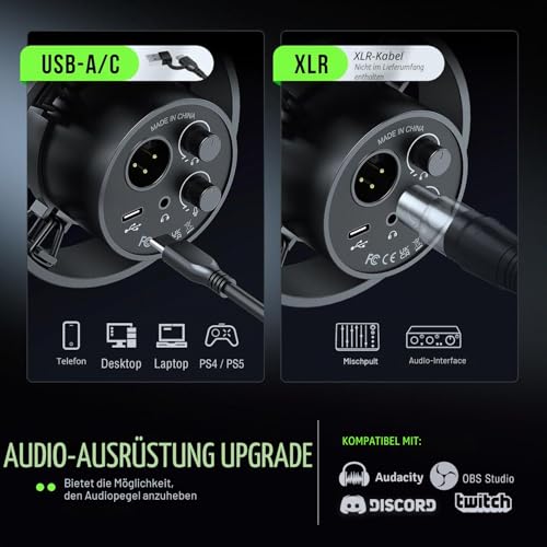 Thumbnail 3 de FIFINE K688CT Podcast Mikrofon-Set mit Boom Arm – USB/XLR, Mute-Taste, 3,5 mm Kopfhörer–Port