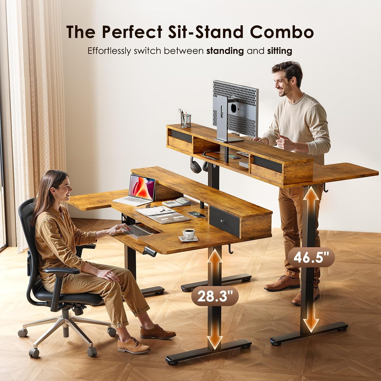 Detalle 1 de OffiGo U-Shaped Standing Desk, 55-Inch