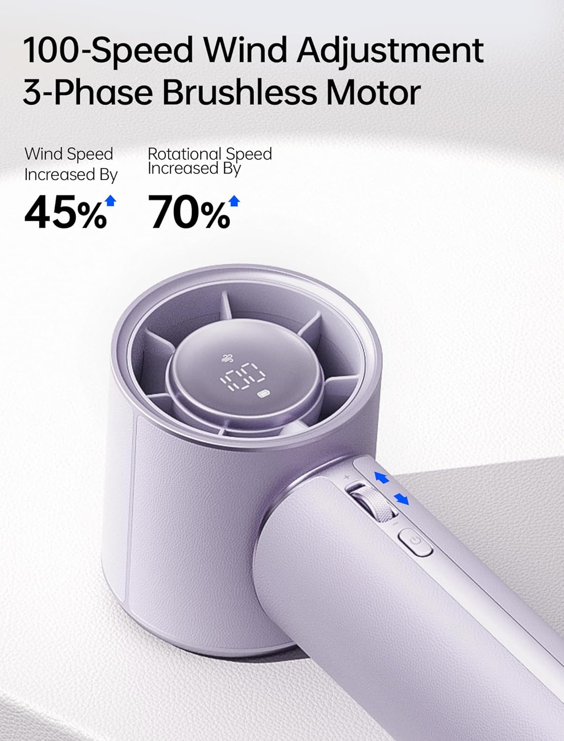 Detalle 2 de JISULIFE Handheld Fan Pro1 Mini: Next‑Gen Cooling in Misty Purple