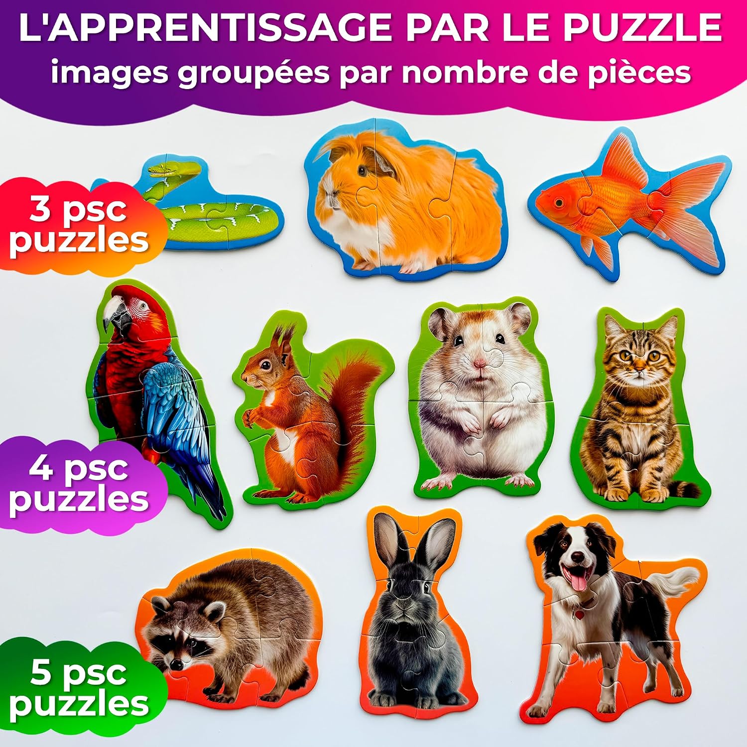 Detalle 2 de QUOKKA Puzzle éducatif 40 pièces 2‑3 ans 🧩