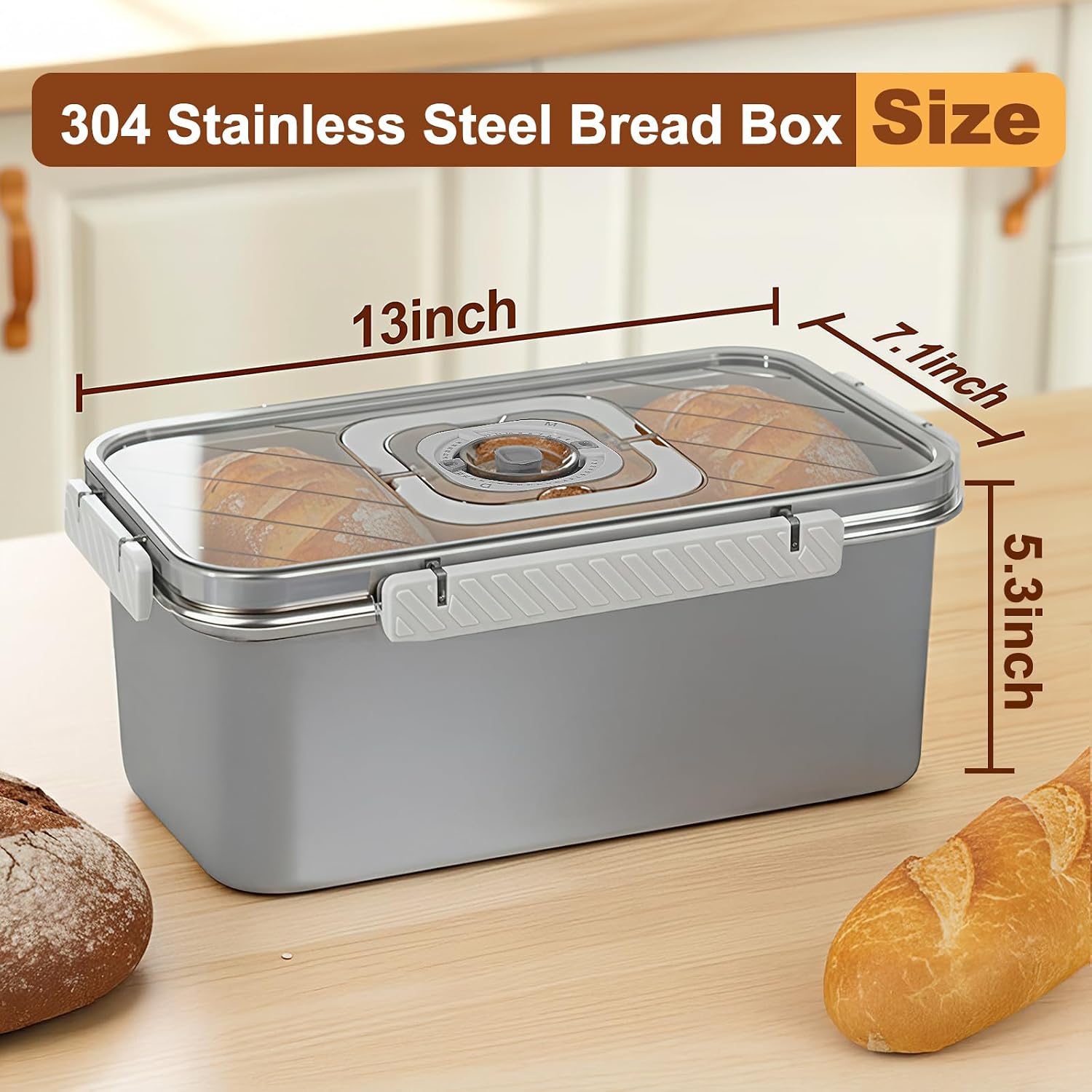 Thumbnail 2 de Gifhomfix Stainless Steel Bread Box