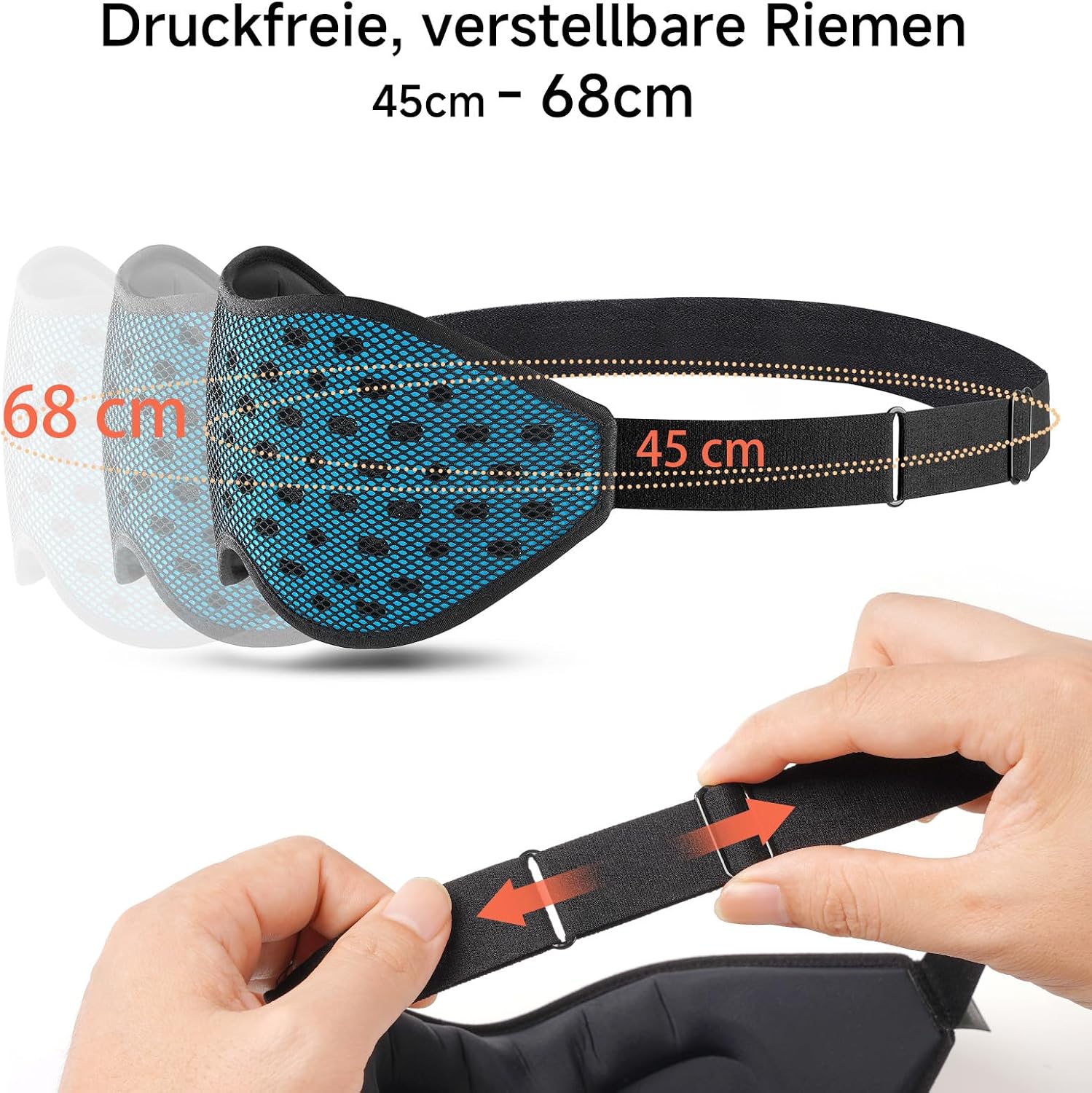 Thumbnail 5 de Umisleep Schlafmaske: atmungsaktiv, 100% Verdunkelung und Druckfreiheit – ideal für Seitenschläfer