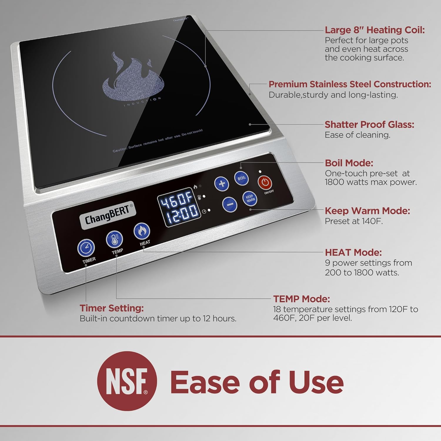 Thumbnail 1 de ChangBERT Portable Induction Cooktop 1800W