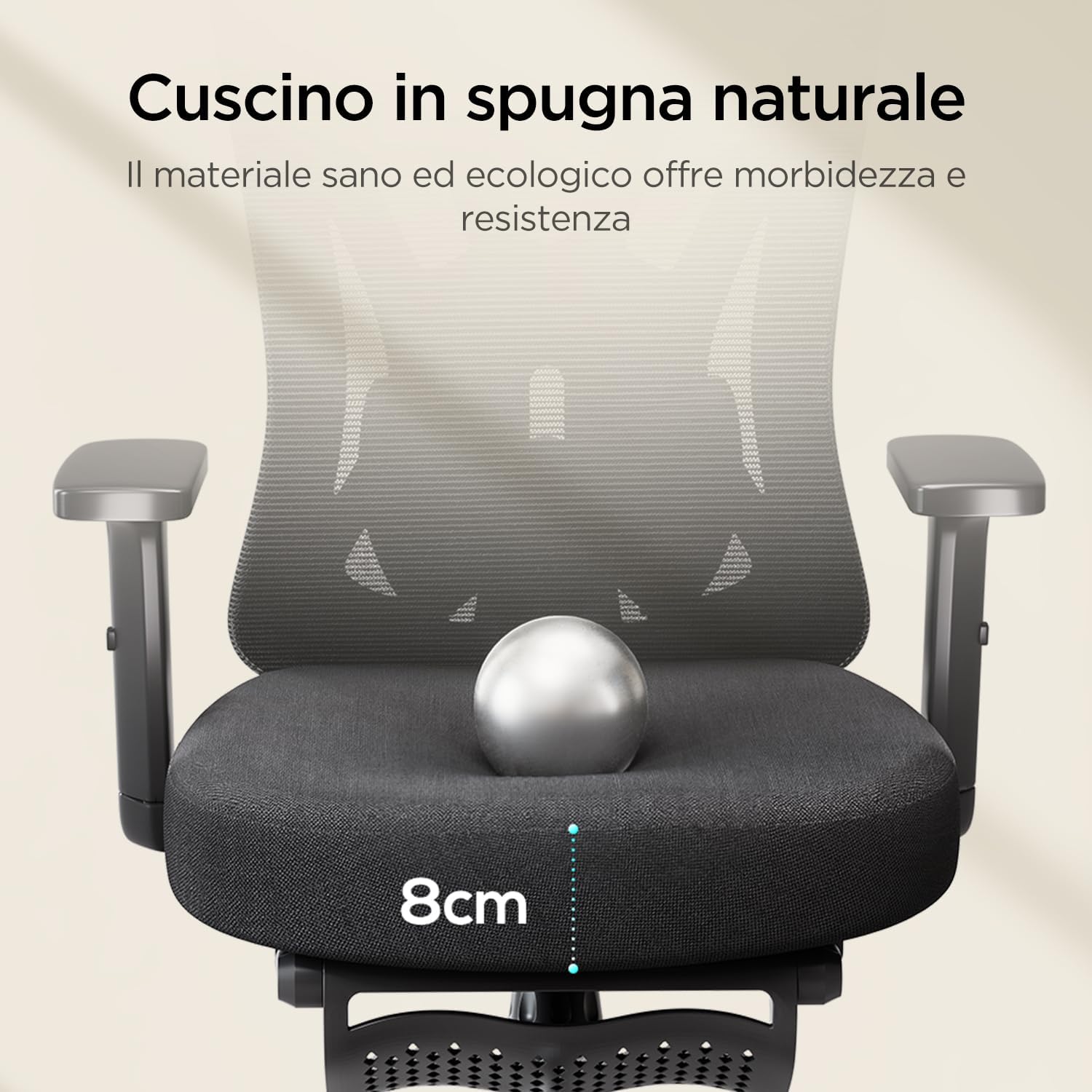 Thumbnail 6 de Hbada P5 sedia da ufficio ergonomica con poggiatesta regolabile e supporto lombare