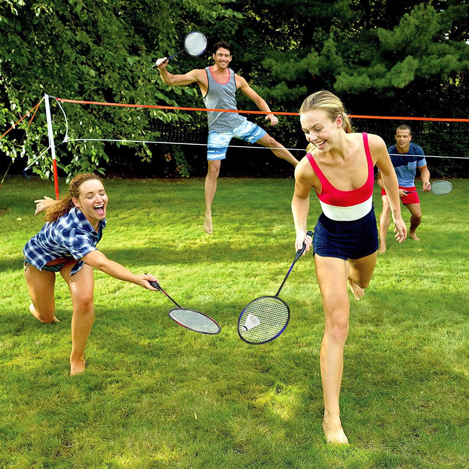 Detalle de Keehoo KH Federball-Set Badminton-Schläger (2–4 Spieler) mit Federbällen und Tragetasche